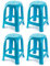 Tradineur - Taburete de plástico - Fabricado en España hogar o el Trabajo – 46,2 x 36,5 x 37 cm - Color Azul (4 Unidades)