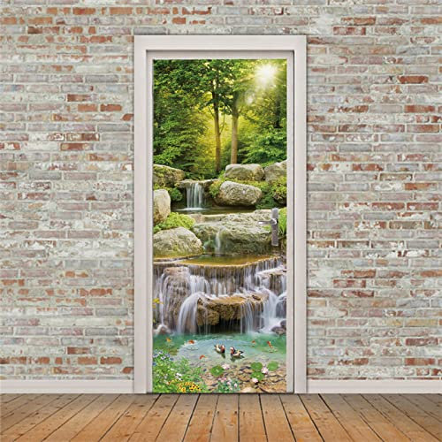 Adesivi Per Porte Interne 3d Moderno Paesaggio Murale Autoadesivo Decorazione Della Casa Adesivo Da Parete Adesivo Artistico Camera Da Letto Vetro Poster Rimovibile,90x200cm