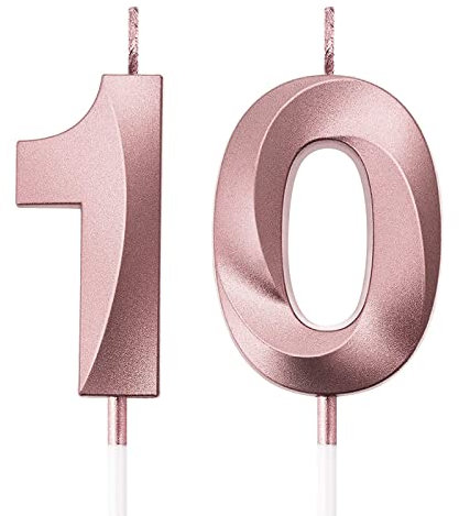Geburtstagskerzen, Zahlen 10 mit Krone, 3D Kerzen Geburtstag für Kuchen Geburtstagsdeko, Geburtstag Kerzen Zahlen, Geburtstagskerzen Kinder für Partys, Hochzeiten, Firmenfeiern, Jubiläen
