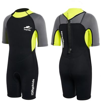Gogokids Shorty Combinaison de Plongée Enfant, Neoprene 2.5MM Maillot de Bain pour Natation Activités Aquatiques 2-10 Ans