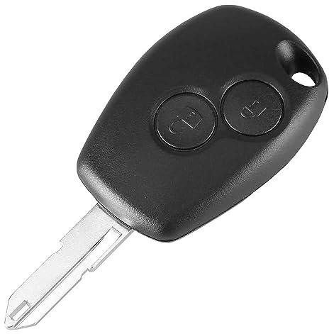 OcioDual Coque Clé 2 Boutons Compatible avec Dacia Duster Logan Lodgy Sandero, Boitier de Remplacement Voiture, Télécommande avec Lame Vierge, Housse Rigide Case