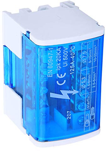 Klemmenverteilerkasten Verteilerblock Für Den Außenbereich, Wasserdicht, DIN-Schiene, 2-stufiger Einphasiger Anschlusskasten Mit Transparenter Staubschutzhülle 207 Für Elektro