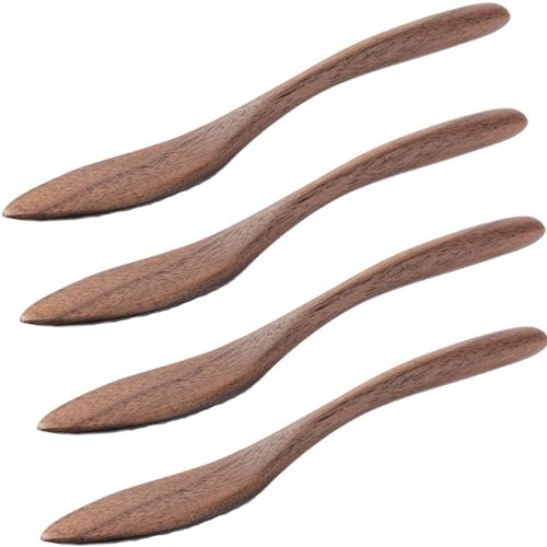 YQQKIRA520 Buttermesser-Set aus Holz, 15,2 cm lang, langlebig, handwaschbar, vielseitig einsetzbar für Ihre Küche oder Picknick, 4-teilig