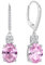 FJ Ohrringe Hängend Oval 925 Sterling Silber Rosa Turmalin Ohrringe Oktober Geburtsstein Schmuck Geschenke für Damen Frauen Mutter Freundin Mama
