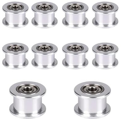 Super Print GT2 Umlenkrolle GT2 Idler Pulley 16 Zahnlose Bohrung 3mm Aluminium für 3D Drucker 6mm Breite GT2 Zahnriemen. (10Stück)