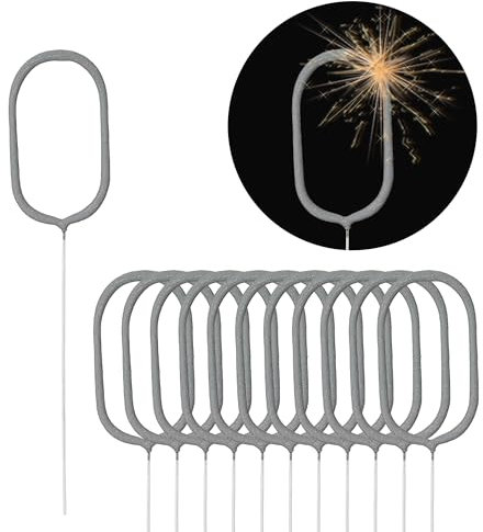 Cepewa Wunderkerze 12er Set Zahl Null H 18 cm Geburtstagskerze Kerze Brenndauer 30-35 Sekunden Feuerwerkskörper Partydeko (1x 12er Set Wunderkerze Null)