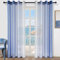 Topfinel Vorhänge mit Ösen Gardinen Farbverlauf Blau Vorhang Transparent Ösenvorhang 2er Set 260 cm Hoch Gardine Schlaufenschal 140 cm Breit Deko für Kinderzimmer Wohnzimmer Schlafzimmer