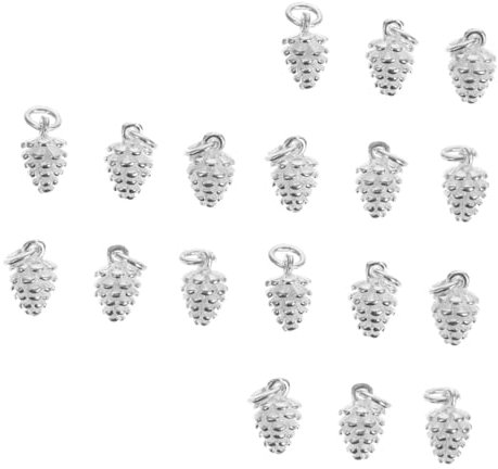 EXCEART 18 Stk Silber Tannenzapfen Ornament Streuung am Partytisch Lünetten-Anhänger Weihnachten modeschmuck DIY anhänger zubehör Tannenzapfen-Anhänger Kiefernzapfen Pinienkerne Charme