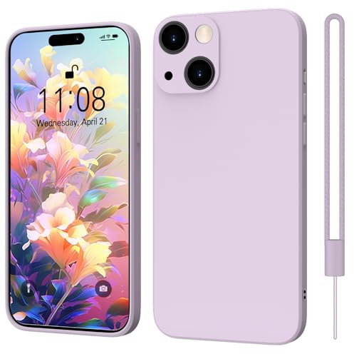 ORDA für iPhone 15 Hülle Silikon Case, Handyhülle für iPhone 15 Ultra Dünn Slim mit Microfiber, Kratzfeste Rundumschutz Case Schutzhülle Hülle für iPhone 15 6.1'' Lila