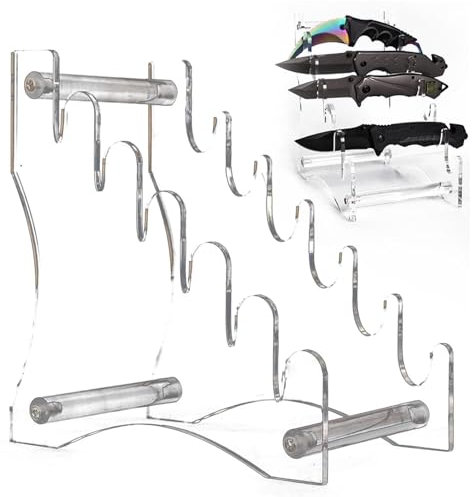 Dranng Présentoir Pour Couteaux, Support De Coupe Acrylique Avec 6 Emplacements, Support D'affichage Transparent Pour Collection De Couteaux Pliants, Afficher Les Couteaux De Camping