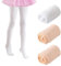 Saituo Home 3 Pièces Collants Fins Blanc Beige Opaque Élastiques Antidérapants pour Fille Enfant - Ballet Danse École Yoga Gymnastique Convertible