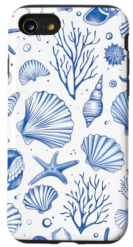 Sea Shell & Blue Seashell | Coastal Summer, Starfish, Women Case for iPhone SE (2020) / 7 / 8