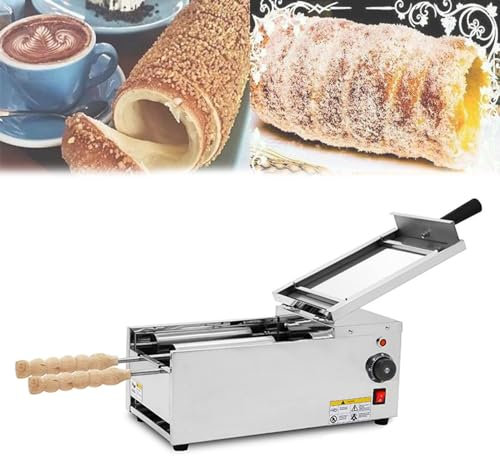 ExoticaBlend Commerciale Camino Elettrico Torta Forno in Acciaio Inox Uso Commerciale 110 v 220 v Elettrico Ungherese Camino Torta Forno Roll Grill Macchina