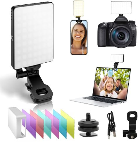 Luz Selfie con Soporte, 120 Led para Selfie, Luz para Teléfono Móvil, 3 Modos De Luz, Luz De Cámara Portátil con Regulable 3000 K-9500 K para Grabación De Vídeo En Streaming En