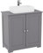 Bath Vida Priano Under Sink Bathroom Cabinet Floor Standing Storage Cupboard Basin Unit, Grey