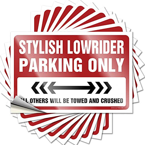 Autozubehör, stilvolle Lowrider-Parking-Only-Sticker (10 Stück, Werkzeug-Aufkleber, lustige Raumschilder, 6 x 9 cm)