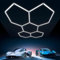Hexagon LED Garage Light, 6500K 5 Holes Sechseckige Garagenleuchten Hexagon Led Lights for Autoaufbereitung Garage Werkstatt Fitnessstudio,6500K