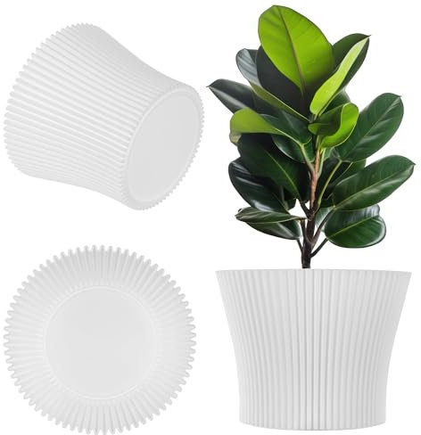 KADAX Petit pot de fleurs, en plastique, pour plantes grasses et herbes, pot moderne pour l'intérieur et l'extérieur, blanc, 11,5 cm