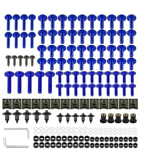 Viti Ergal Moto Per Y-amaha T-MAX T-MAX 560 530 500 T-MAX560 T-MAX530 T-MAX500 DX T-MAX560 T-MAX530 Kit bulloni carena Viti Set accessori(Blue)