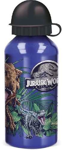 ILS I LOVE SHOPPING Borraccia Scuola Bottiglia Sport in Alluminio per Bambini 400ml con beccuccio retraibile per JURASSIC WORLD