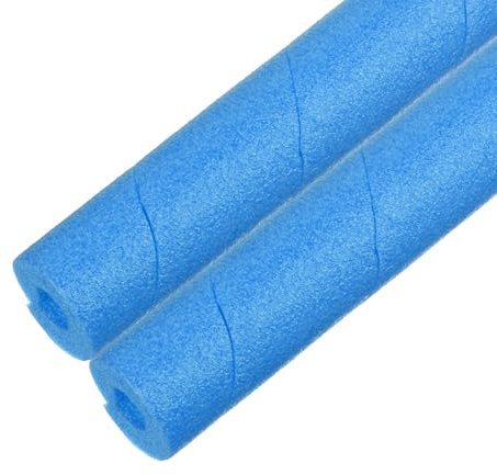 M METERXITY 2 Stück Rohrisolierung Schaumrohr, 25mm(2/32)ID 60mm OD 25L Schaumstoffrohrschutzhülle, Mehrzweck Weichschaumschlauch für Eisbahn Stoßstange /Griff [Blau]