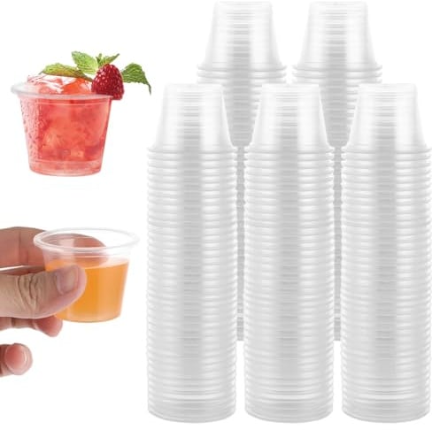 MUXHEL 500er-Set Schnapsgläser Plastik, 40ml / 4cl Shotgläser, Plastikbecher Schnapsbecher, Wiederverwendbarer Plastikbechers, Shot Becher Plastik, Trinkbecher Transparent, Partybecher