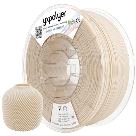 YXPOLYER ABS+ Filament ABS Filament Geruchsarm 3D-Druck-Filament, 1,75 mm 1 kg Light Ivory Textured Tan Beige Helles strukturiertes Beige Für Innenräume geeignet Wohnraumfreundlich