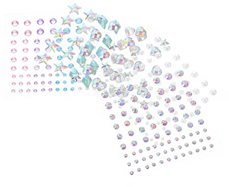 JOINPAYA Wasserstrahl Edelstein Sticker 5 Blatt Selbstklebend Gesichtsedelsteine Strass Aufkleber Ohrstecker Für Mädchen Festival Make up Dekoration