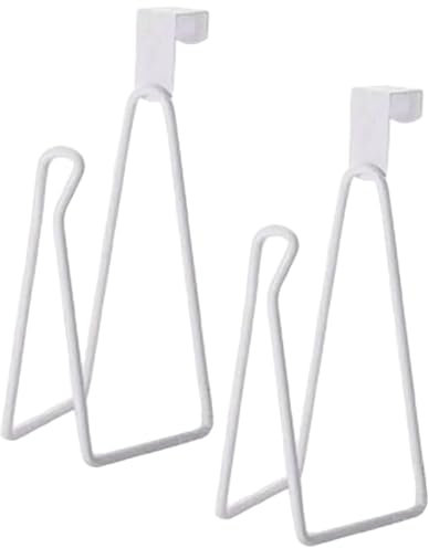 Hanging Toilet Paper Holder, 2Pcs Over The Tank Toilet Paper Holder, Metal Hanging Sturdy Functional Tissue Roll Rack for Bathroom Storage and Organization, White