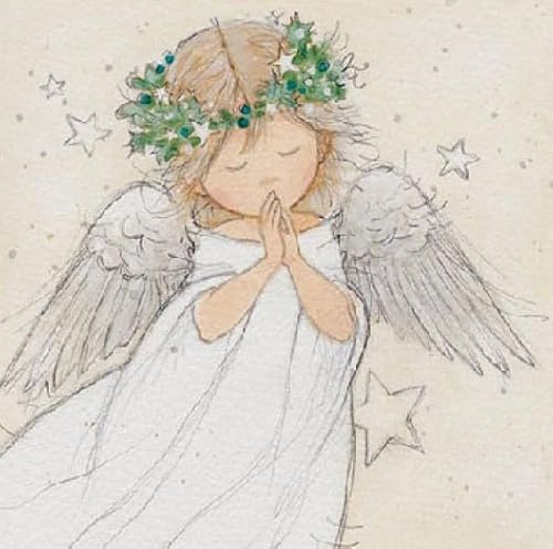 Servietten 3-lagig 25x25 cm | 20 Stück | Papierservietten Bunt Perfekt für den Weihnachtstisch | Weihnachten | Tischdeko | Decoupage | Serviettentechnik (Engel)