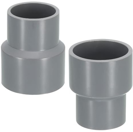 Jiavlyx 2 Stück PVC Gerade Rohrverbinder, 90×75mm Reduzierung Rohr Verschraubung, PVC Reduzierung Kopplung, DWV Kupplungsverbinder, Reduzierverbinder für Garten, Bauernhof, Wasserrohr Armaturen