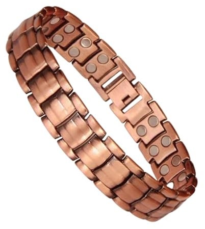 Kupfer-Magnetarmband: 21 cm verstellbarer Herrenriemen mit Magneten, ideal für Büro, Fitnessstudio, Reisen, Golf, Tennis, elegantes Geburtstagszubehör, Komfort, für den täglichen Gebrauch im Freien