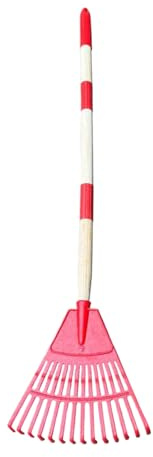 Eoixuqba Laubbesen für Hof, 14 Zinken – Gartenrasen, fächerförmiger ergonomischer Besen für Landschaft, Rasen, Outdoor, Kies, Camping, Deck, Hof