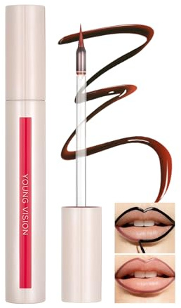 Prreal Pointed Brush Peel Off Lip Stain, Water-Proof Lip Liner Stain Peel Off, Matte Finish Lip Tint, Long Lasting, Smudge-Proof, Transfer-Proof, 02