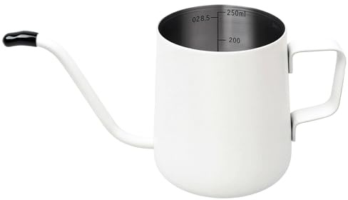 HJ-hghpiftr Tazze da caffè, 250 ml, colore bianco, piccole piante da interno, mini annaffiatoio con beccuccio lungo per irrigare fiori, casa, interni, esterni e giardino, idea regalo
