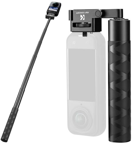 K&F CONCEPT Klappbare 92,5 cm Selfie-Stick mit 1/4 Schraub für Insta360 X5 | Verlängerungsstange aus Aluminiumlegierung, Unsichtbarer Stab für X6/X4/X3/X4 Air, Luna Ultra, DJI Osmo 360, PP34