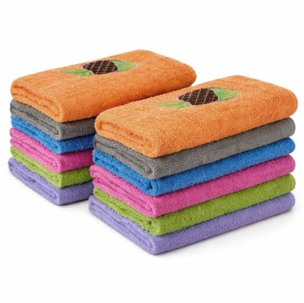 MERCURY TEXTIL- Pack de 6 o 12 Paños de Cocina Rizo (12 Unidades) | 100% Algodón, Trapos de Cocina 50x50 cm Absorbentes, Suaves y Resistentes