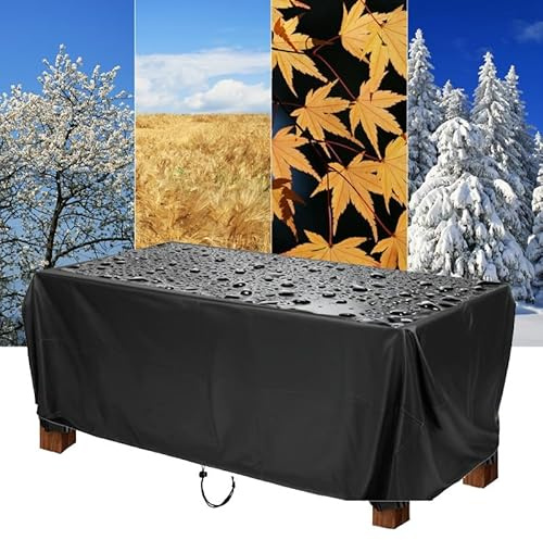 Garden Furniture Covers Waterproof 280x220x85cm/Length x Width x Heigh Rectangular Patio Table Cover,Patio Furniture Protective Cover,Anti-UV, Windproof, Heavy Duty 420D Oxford Covers