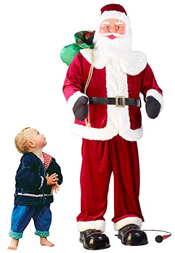 infactory Santa Claus: Singender und Tanzender XXL-Weihnachtsmann mit Karaoke, 160 cm (Weihnachtsmann mit Bewegungsmelder, Weihnachtssachen, groß)