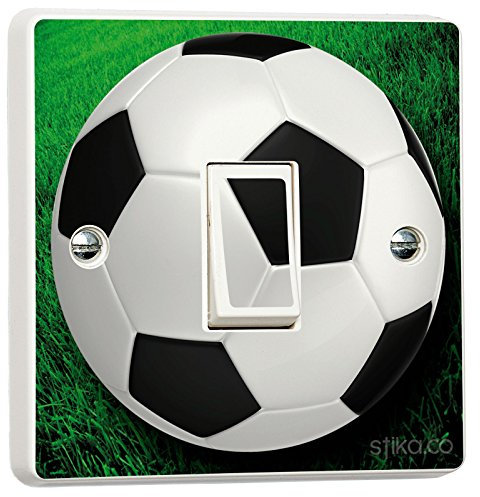 Pack of 2 Football Stickers - Kids Decorative Design for Single Light Cover - Self-Adhesive Vinyl Skin Sticker