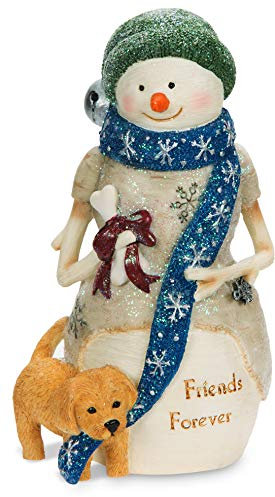 Pavilion Gift Company The Birchhearts-Friends Forever Snowman Figurine with Puppy 4.5 Inch, Resin, White, 4.5