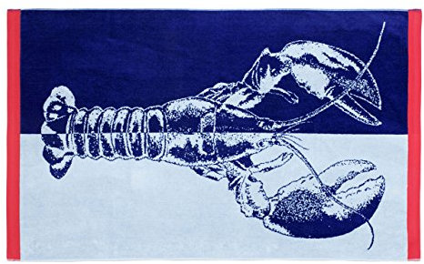 Gözze - Strandtuch, 100% Baumwolle, Krebs, 100 x 160 cm - Blau/Weiß