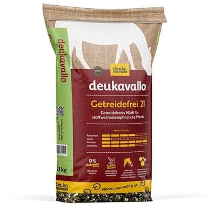 deukavallo Getreidefrei 21 |Getreidefreies Müsli für stoffwechselempfindliche Pferde | 21 kg