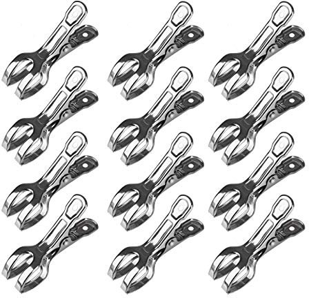 QH-Shop - Clips de Toalla de Playa, Pinzas para Toalla de Playa de Acero Inoxidable para Toalla de Playa, Ropa nórdica, Toalla de baño, 12 Unidades, 8,5 cm