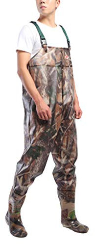 DianshaoA Maschi Waders Pesca Petto Fionda Trampolieri Standard Stivali Scafandro Salopette Pescatori PVC Alta Qualita Anche I Piedi Albero 75 44