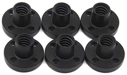 Befenybay 6PCS Diameter 8mm Black TR8x2 Lead Screw Nut for CNC and 3D Printer Parts (Size: Tr8x2)