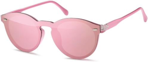 styleBREAKER Lunettes de soleil monoverre avec verres plats et branches en plastique, verre rond, unisexe 09020077