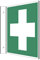 Fahnenschild Erste Hilfe Kreuz Kunststoffplatte 20x20cm nachleuchtend von MBS-FIRE