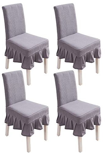 PETCUTE Coprisedia con Schienale Elasticizzato coprisedia Sala Pranzo Universale 4 Pezzi