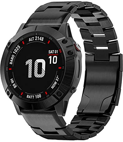 Abanen Titan-Uhrenarmbänder für Fenix 8 51 mm/Epix Pro 51 mm/Fenix 6X/Fenix 5X/Fenix 7X/Enduro, Schnellverschluss-Armband mit Edelstahlschnalle für Garmin Tactix Delta, Schwarz